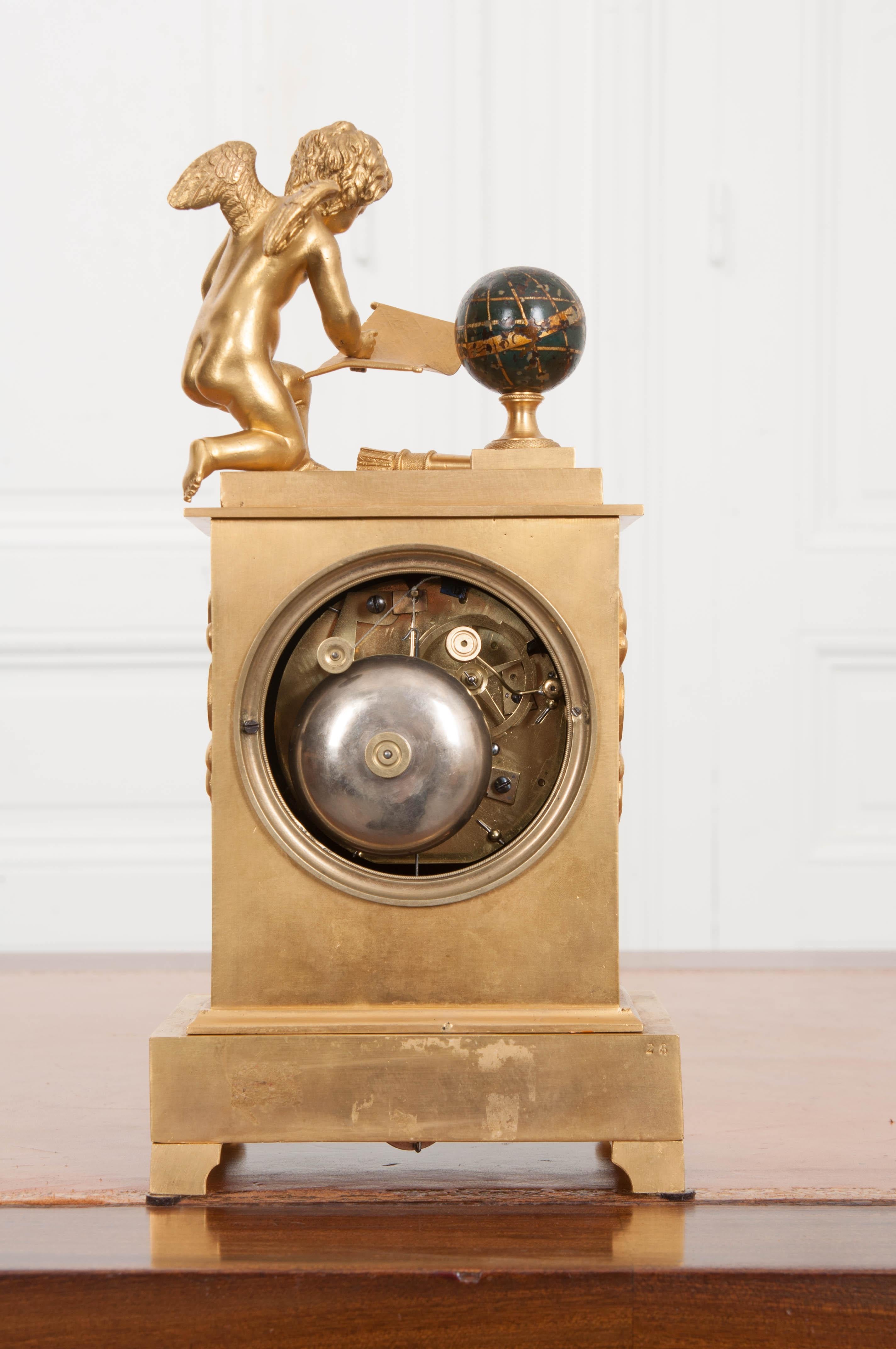 Late 18th Century Le Roi à Paris Fire-Gilded Bronze Mantel Clock 1
