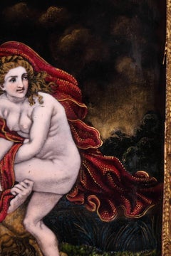 Late 18th Century, Limoges Enamel Plate "Deianeira and the Centaur Nessus"