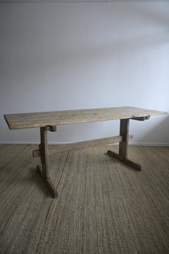 Late 18th-century long Trestle Table from Sweden