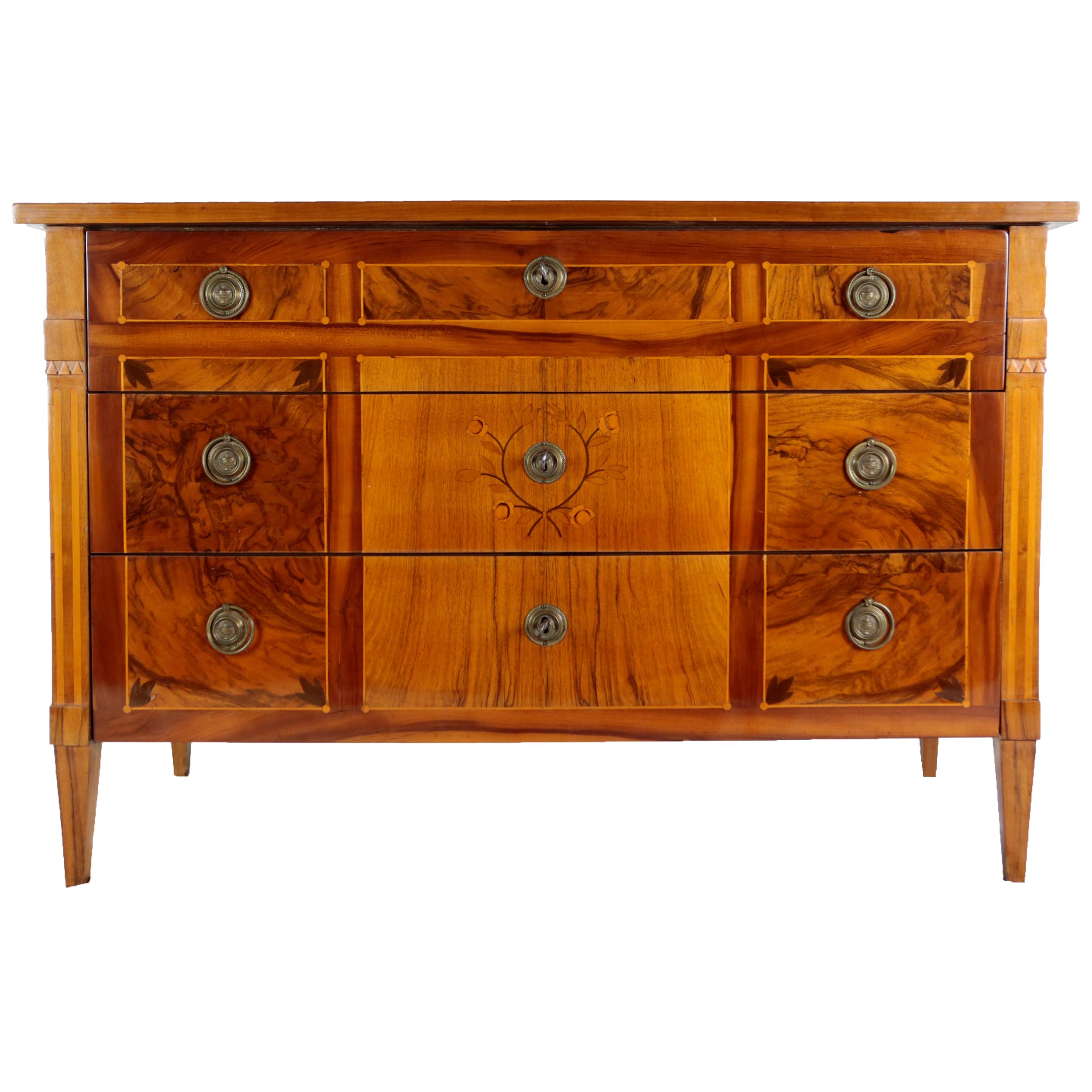 Late 18th Century Louis Seize Chest of Drawers, circa 1780, Walnut and Nutroot