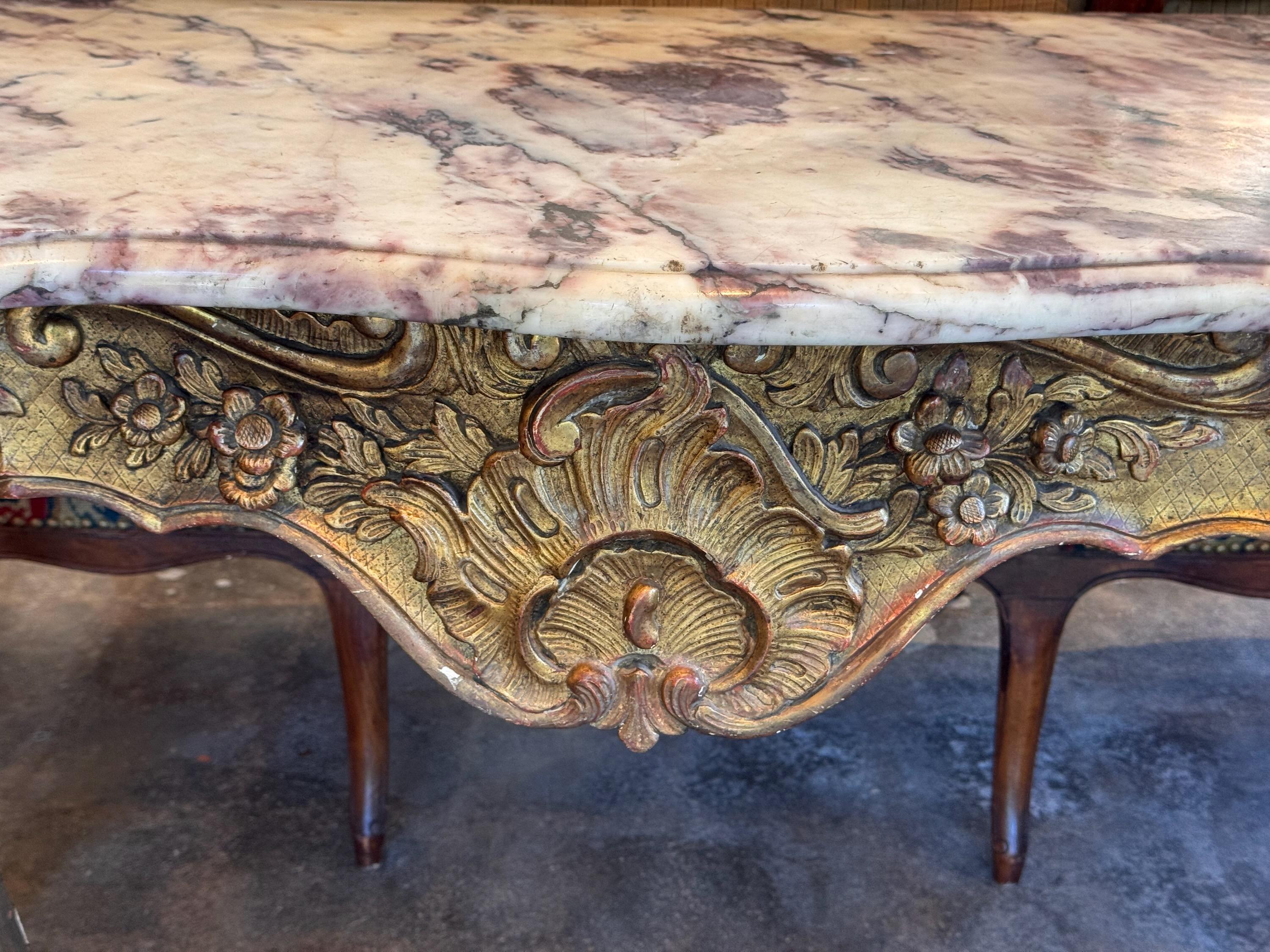 Late 18th Century Louis XV Giltwood Console For Sale 1