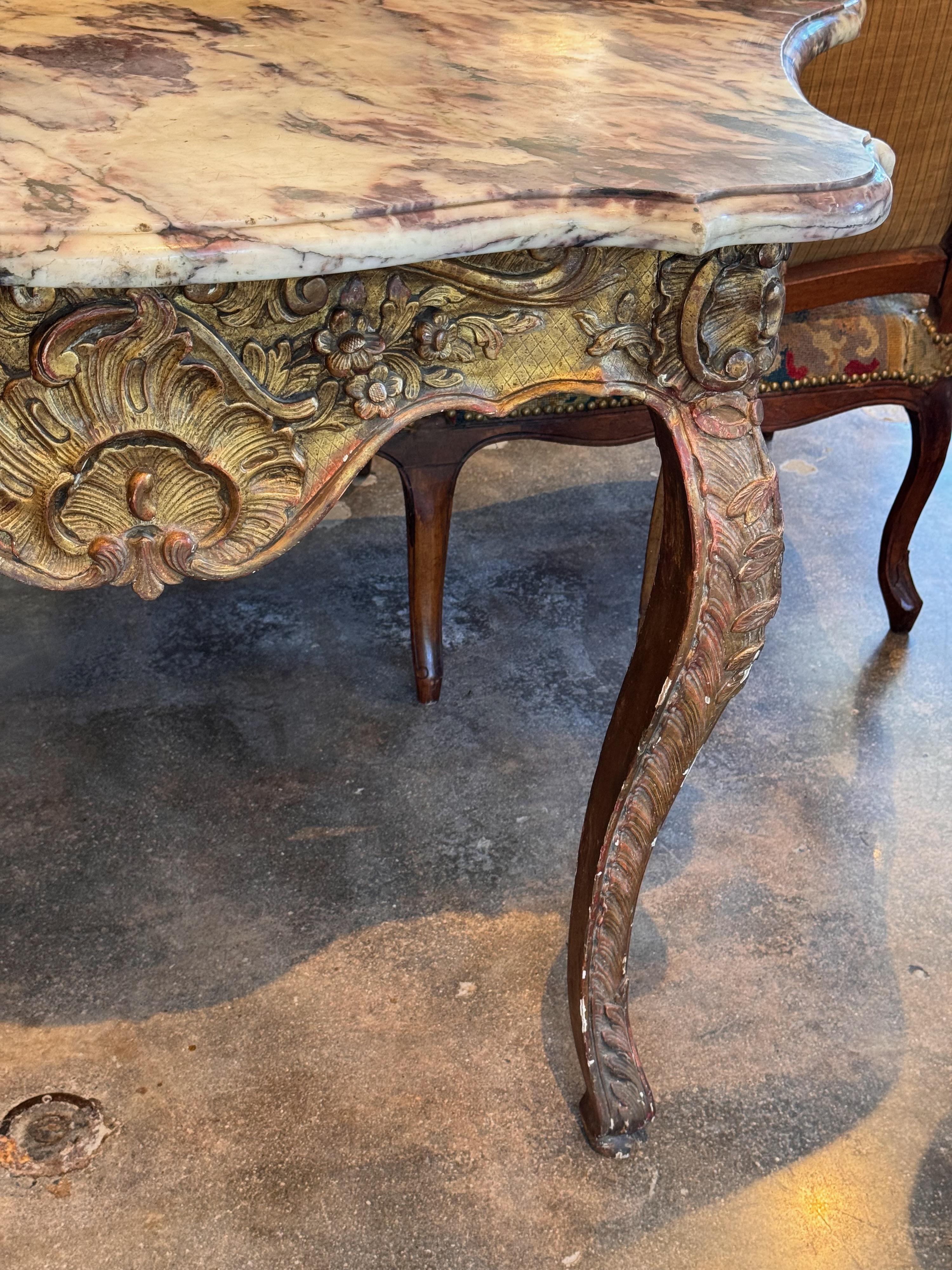 Late 18th Century Louis XV Giltwood Console For Sale 2