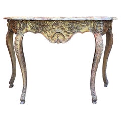 Louis XV-Konsole aus Giltwood, 18. Jahrhundert
