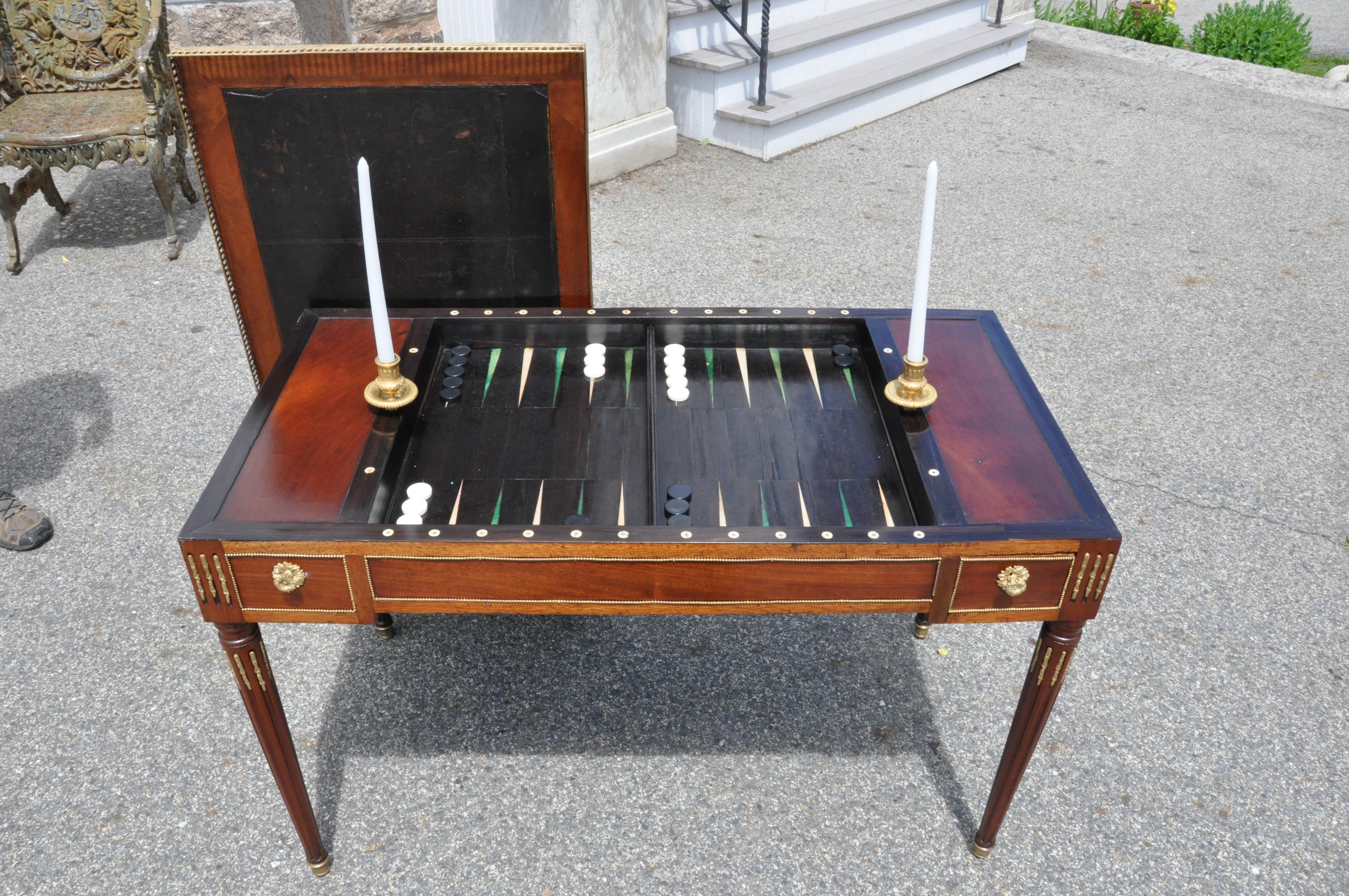 Late 18th Century Louis XVI Backgammon or Trictrac Game Table 6