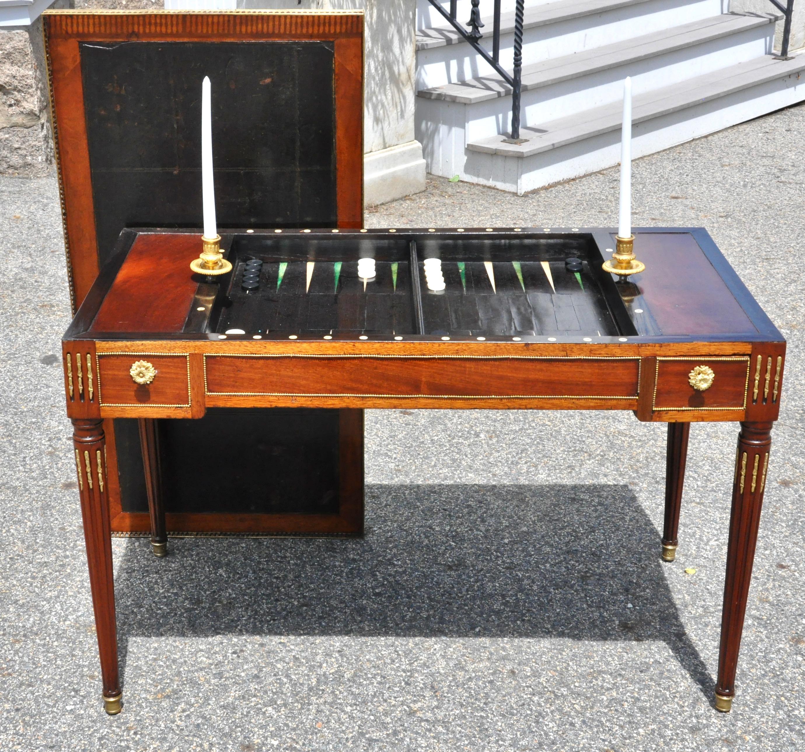 French Late 18th Century Louis XVI Backgammon or Trictrac Game Table