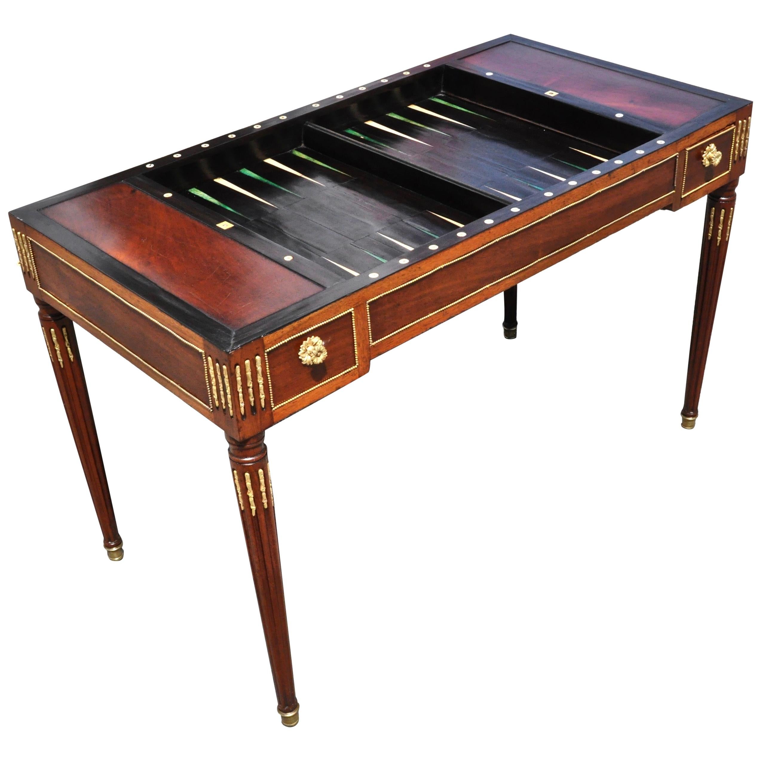 Late 18th Century Louis XVI Backgammon or Trictrac Game Table In Good Condition In Essex, MA