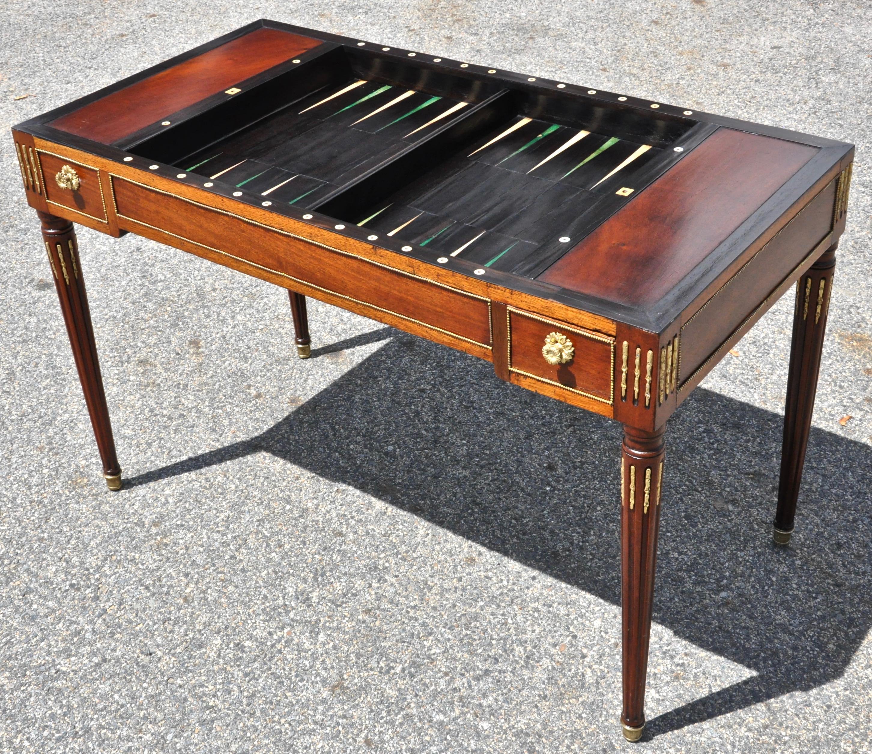 Late 18th Century Louis XVI Backgammon or Trictrac Game Table 1