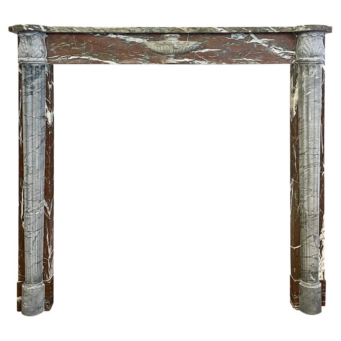 Late 18th Century Louis XVI Campan Marble Fireplace Mantel For Sale