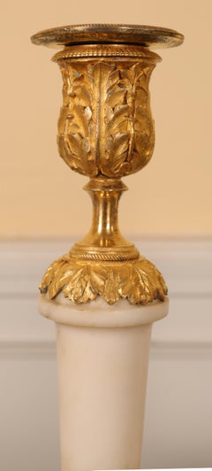 Chandeliers en marbre de Carrare Louis XVI de la fin du XVIIIe siècle