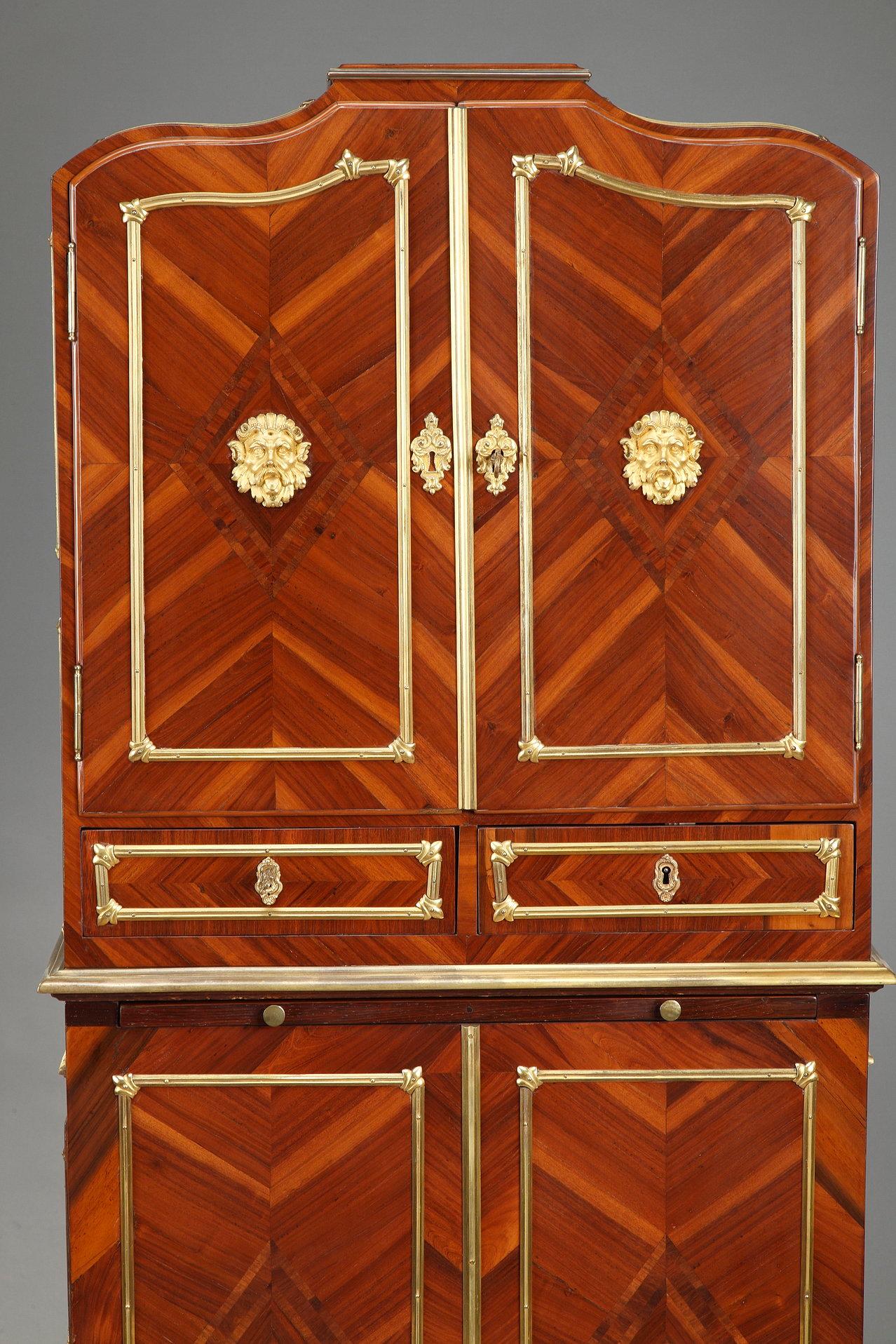 Bronze Bureau Cartonnier Louis XVI de la fin du XVIIIe siècle en vente