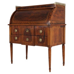 Late 18th Century Louis XVI Cylinder Desk with central lock and beautiful patina