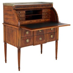 Antique Late 18th Century Louis XVI Cylinder Desk with central lock and beautiful patina