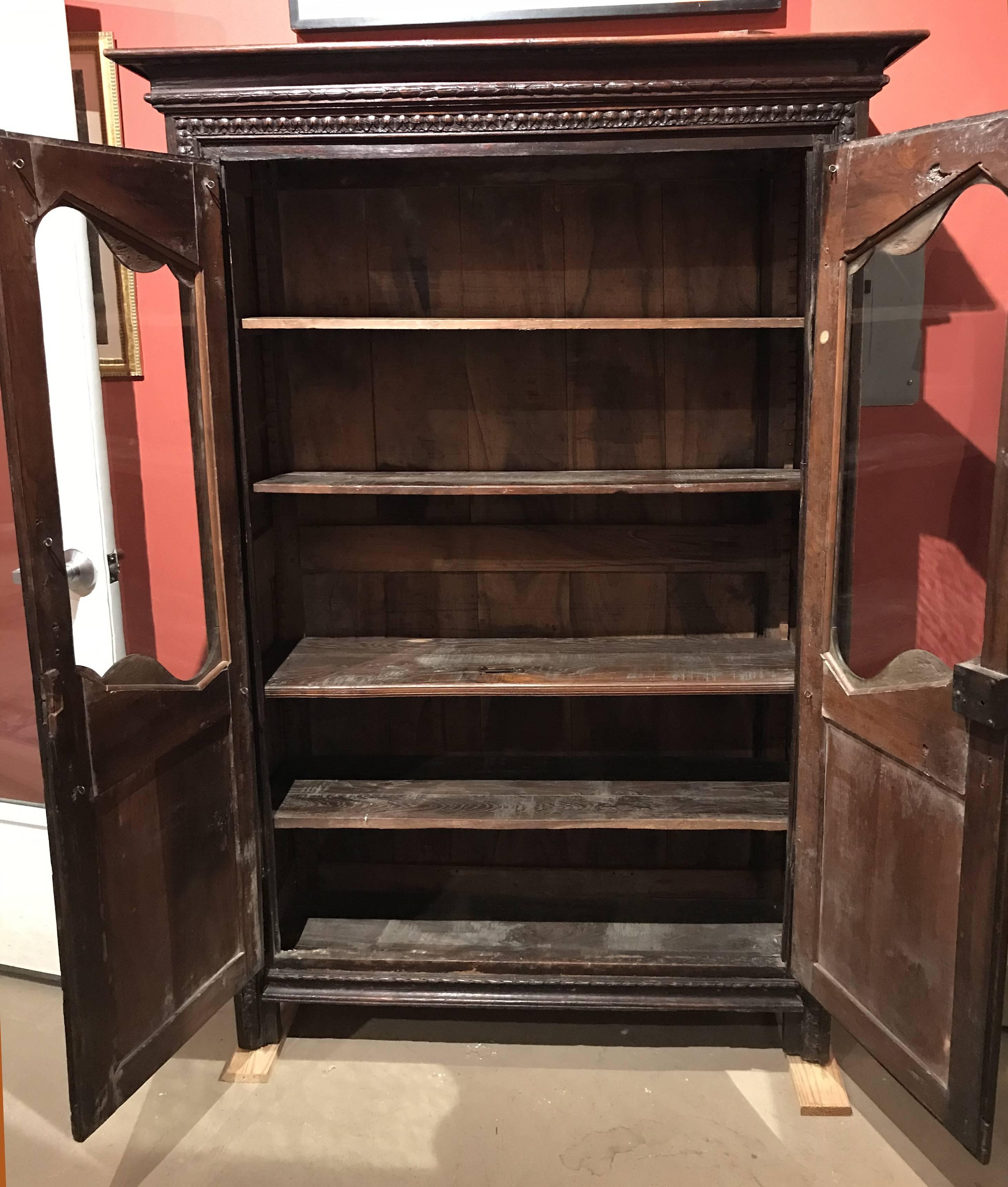 Late 18th Century Louis XVI French Walnut Two-Door Bookcase In Good Condition In Milford, NH