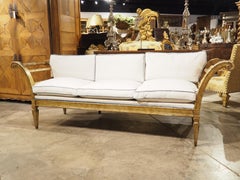 Sofa aus vergoldetem Holz im Louis-XVI-Stil aus Norditalien des späten 18. Jahrhunderts
