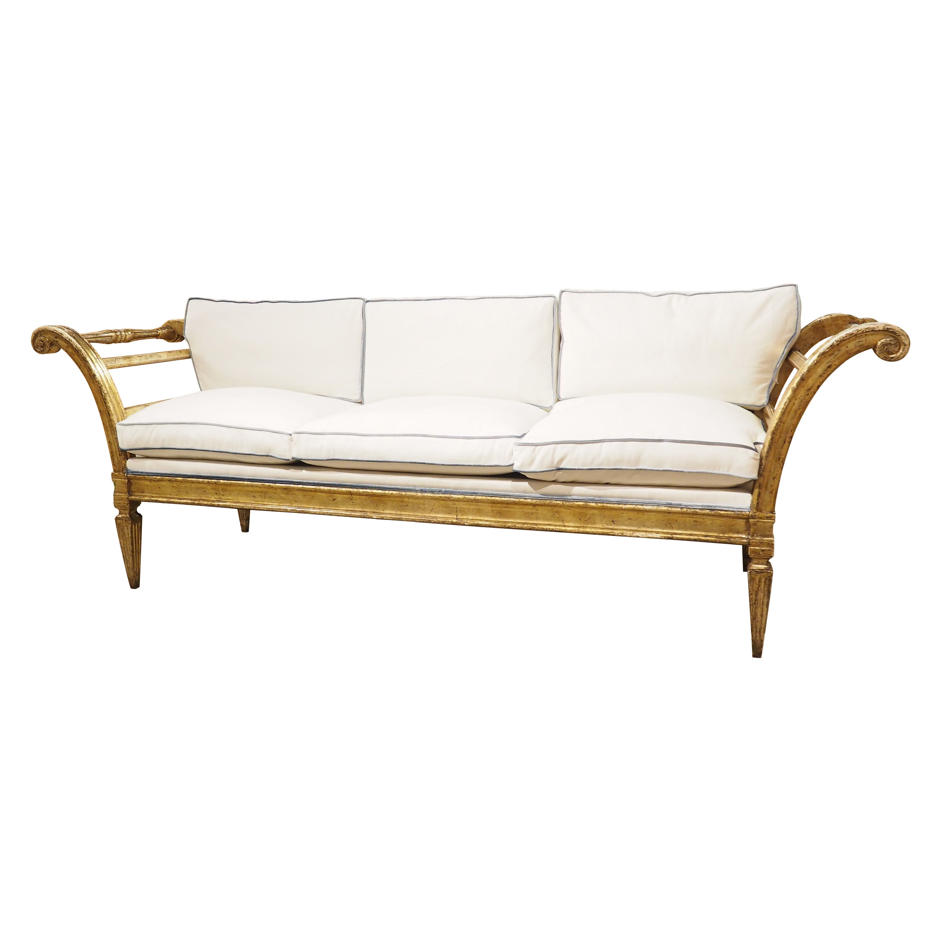 Late 18th Century Louis XVI Giltwood Sofa from Northern Italy