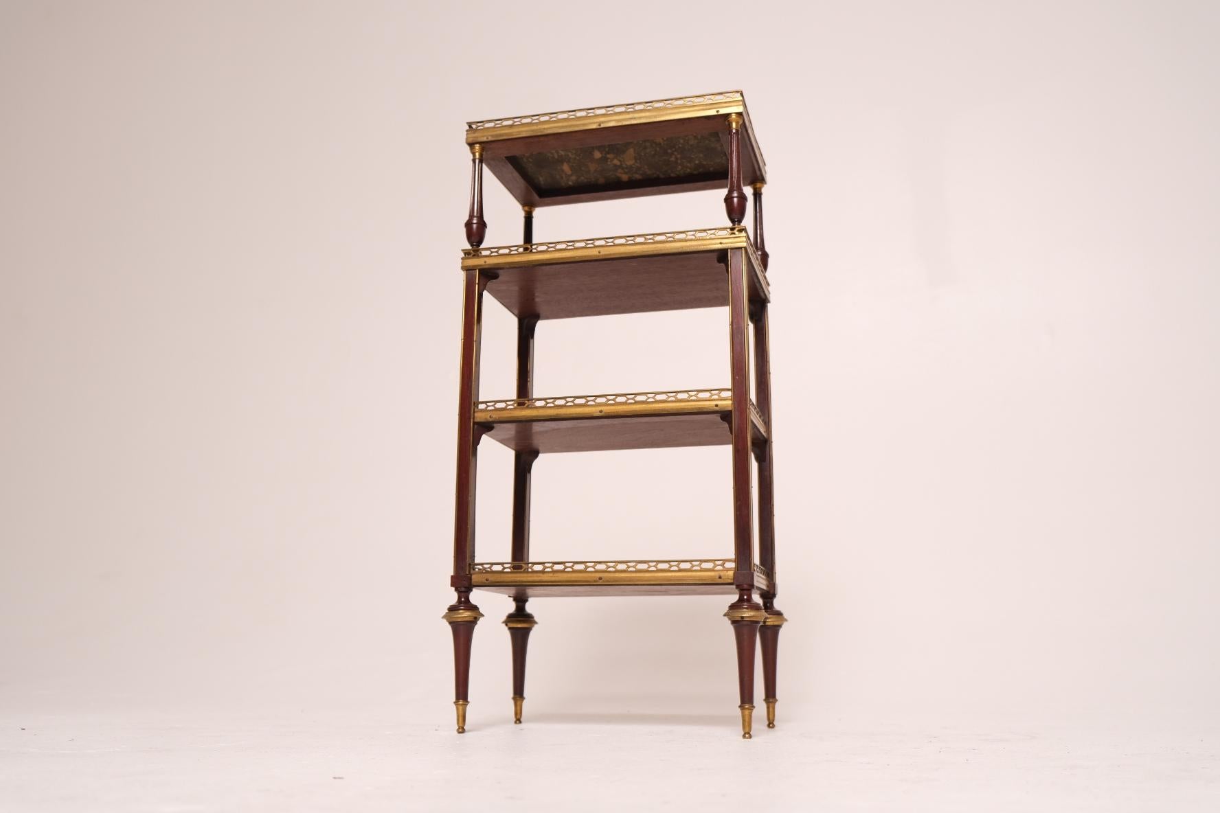 Late 18th Century Louis XVI Mahogany and Gilt Bronze Étagère with Marble Top For Sale 12