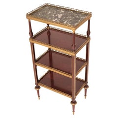 Late 18th Century Louis XVI Mahogany and Gilt Bronze Étagère with Marble Top