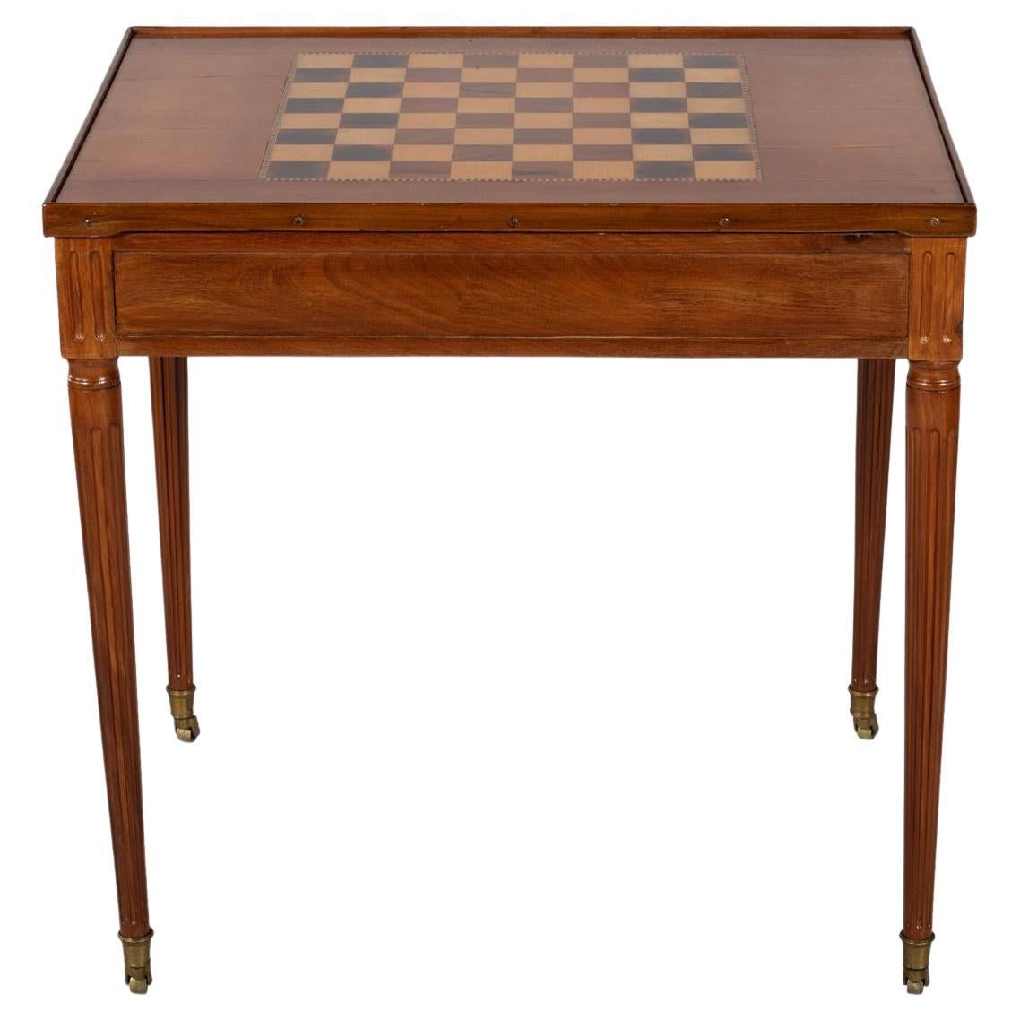 Late 18th Century Louis XVI Mahogany and Marquetry Inlaid Tric-Trac Games Table