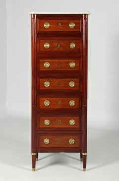 Late 18th Century Louis XVI Secretaire in Shape of a High Chest, stamped G.KINTZ