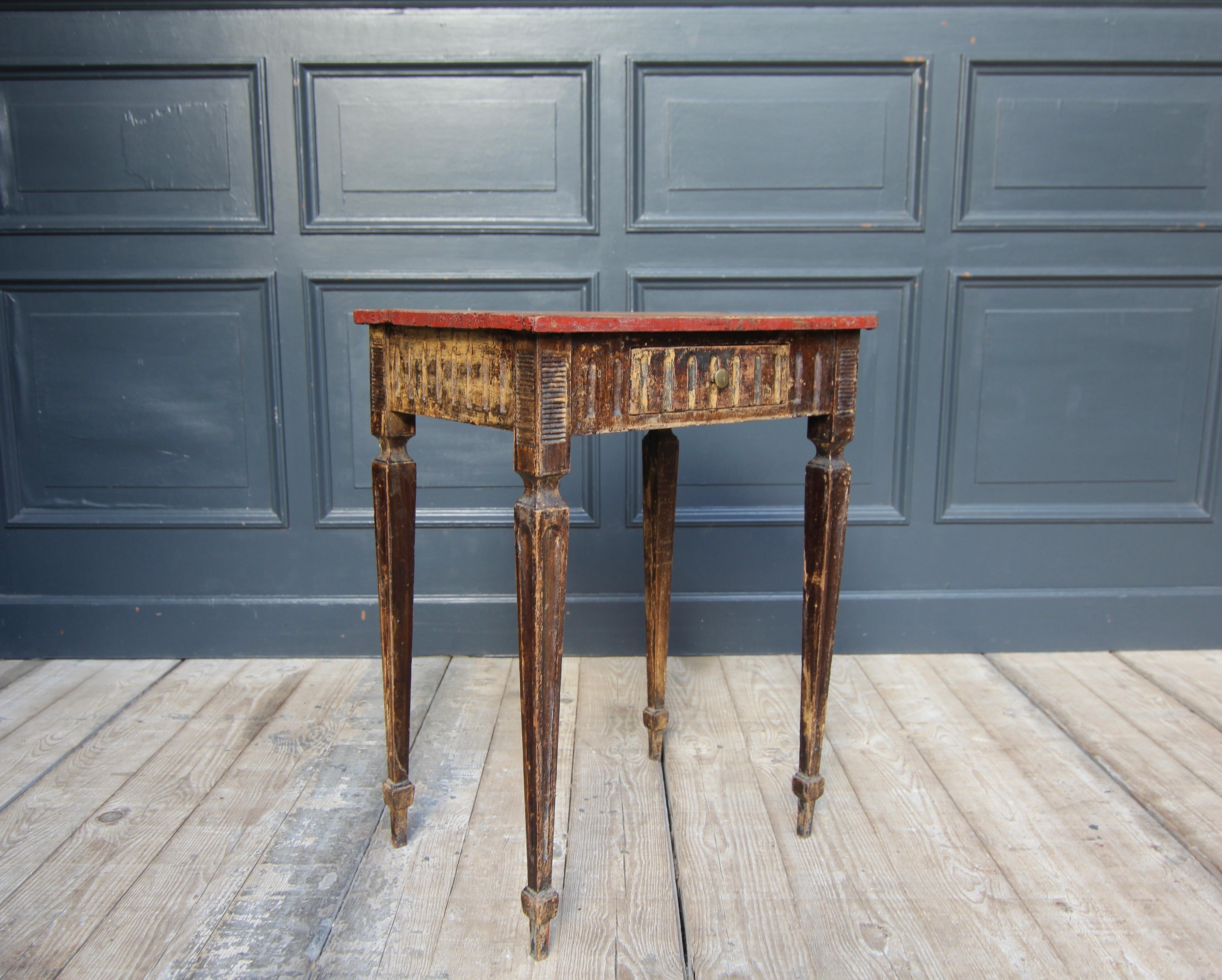 Painted Late 18th Century Louis XVI Side Table in Original Paint