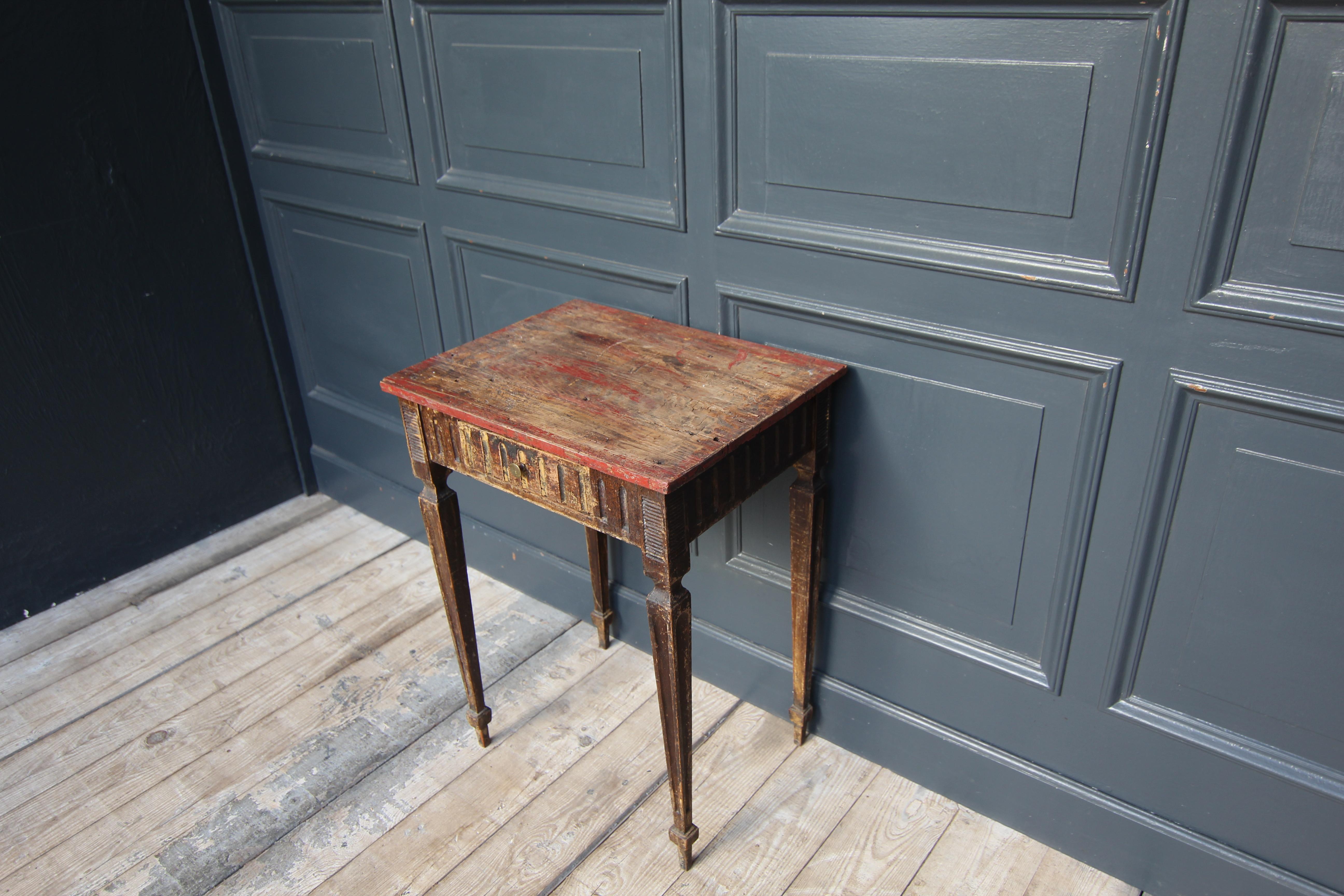 Pine Late 18th Century Louis XVI Side Table in Original Paint