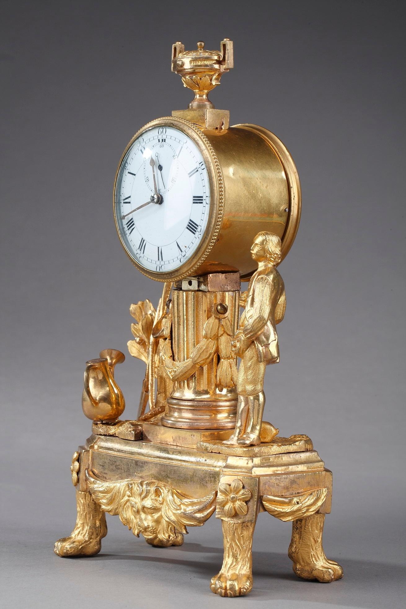 Late 18th Century Louis XVI Small Clock: The Gardener 3