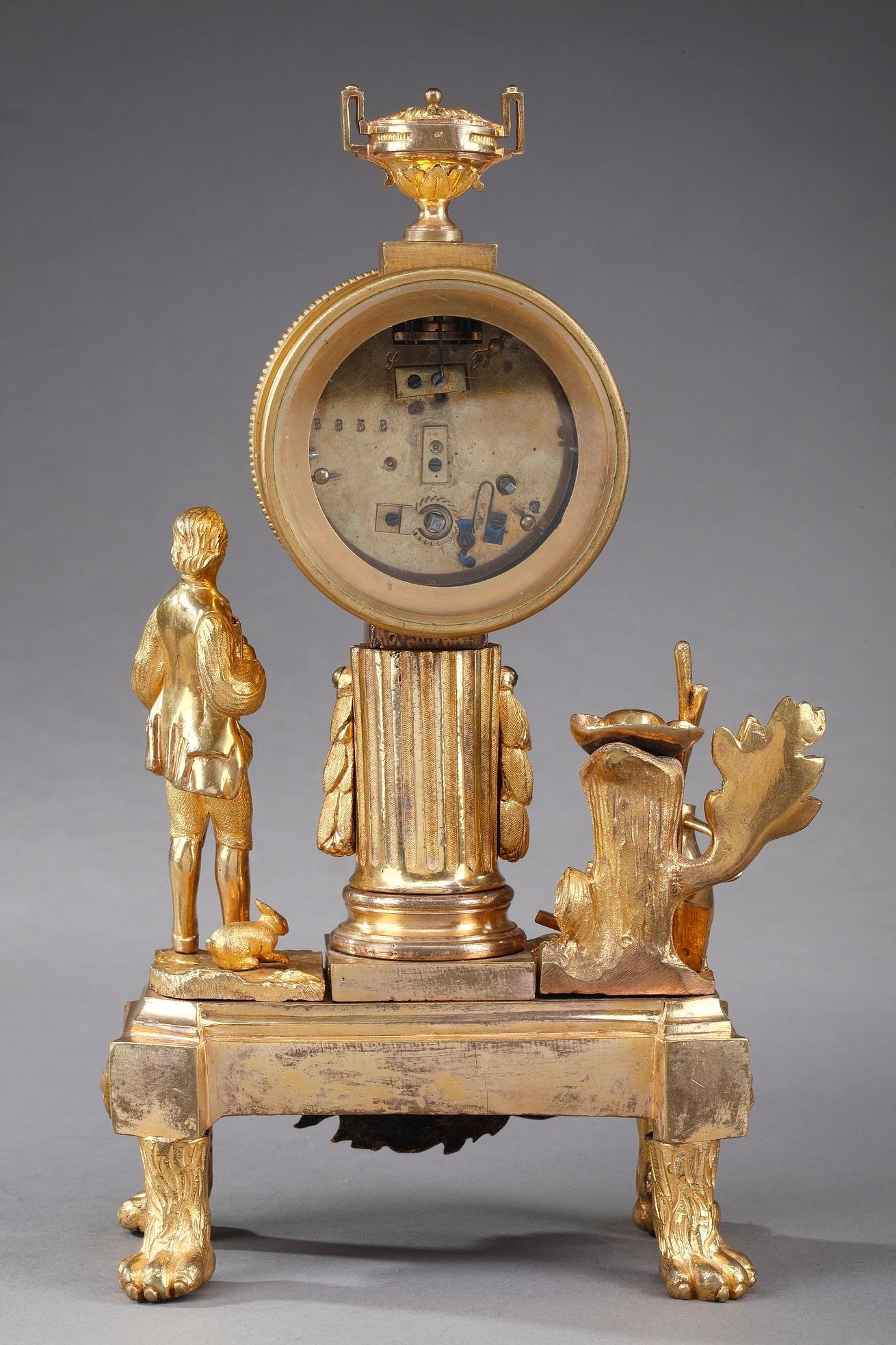 Late 18th Century Louis XVI Small Clock: The Gardener 6
