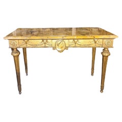 Late 18th Century Louis XVI Style Console Table in Carved and Giltwood