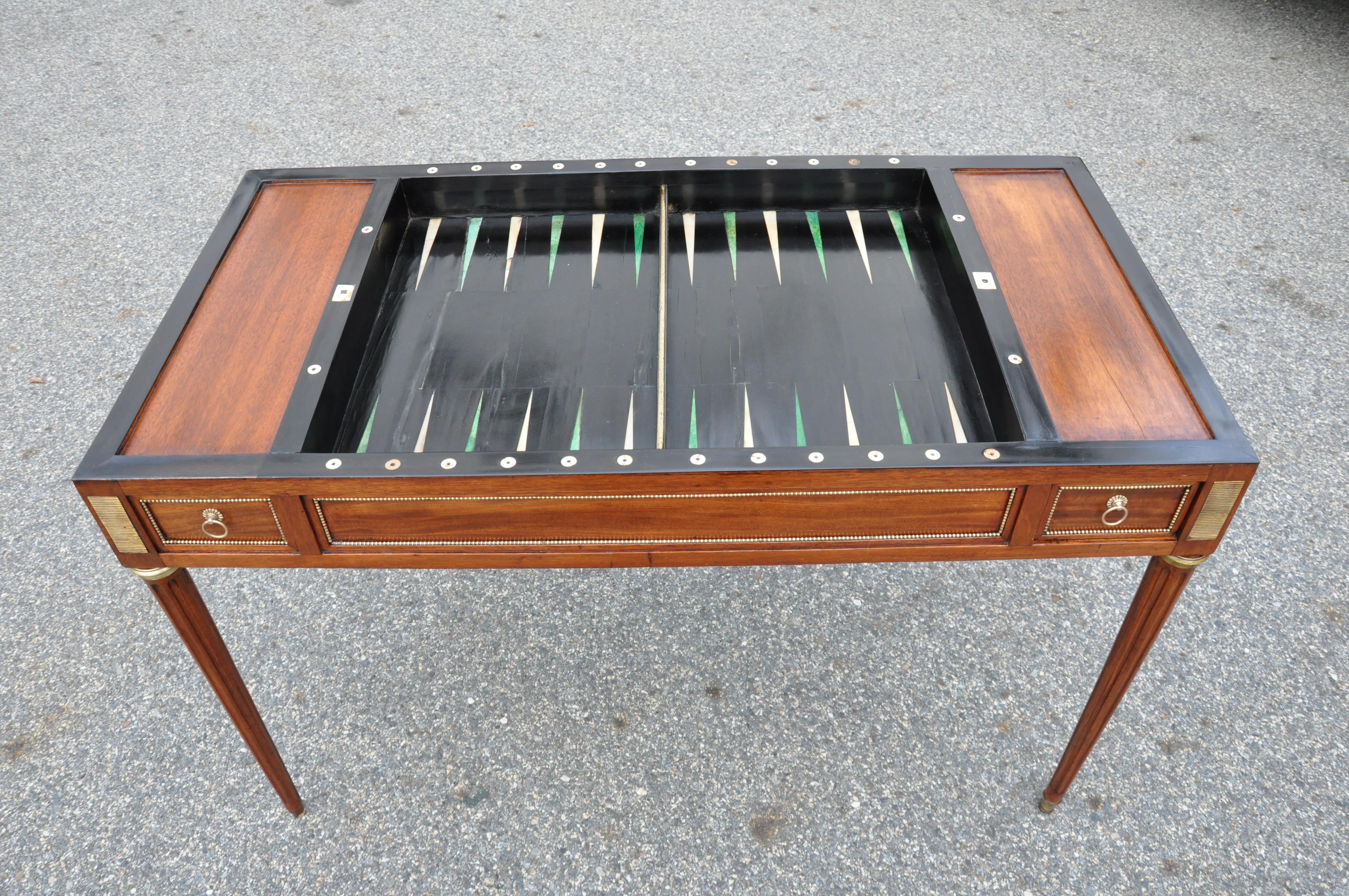 Late 18th Century Louis XVI Tric-Trac Backgammon Table In Good Condition In Essex, MA