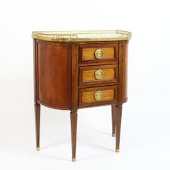 Late 18th Century Louis XVI Walnut Demilune Commode or Table Chiffonière