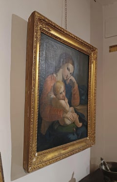 LATE 18th CENTURY MADONNA AND CHILD PAINTING