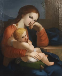 LATE 18th CENTURY MADONNA AND CHILD PAINTING