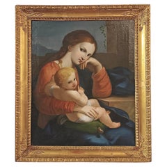 LATE 18th CENTURY MADONNA AND CHILD PAINTING