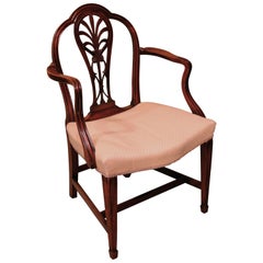 Late 18th Century Mahogany Armchair with Carved Back