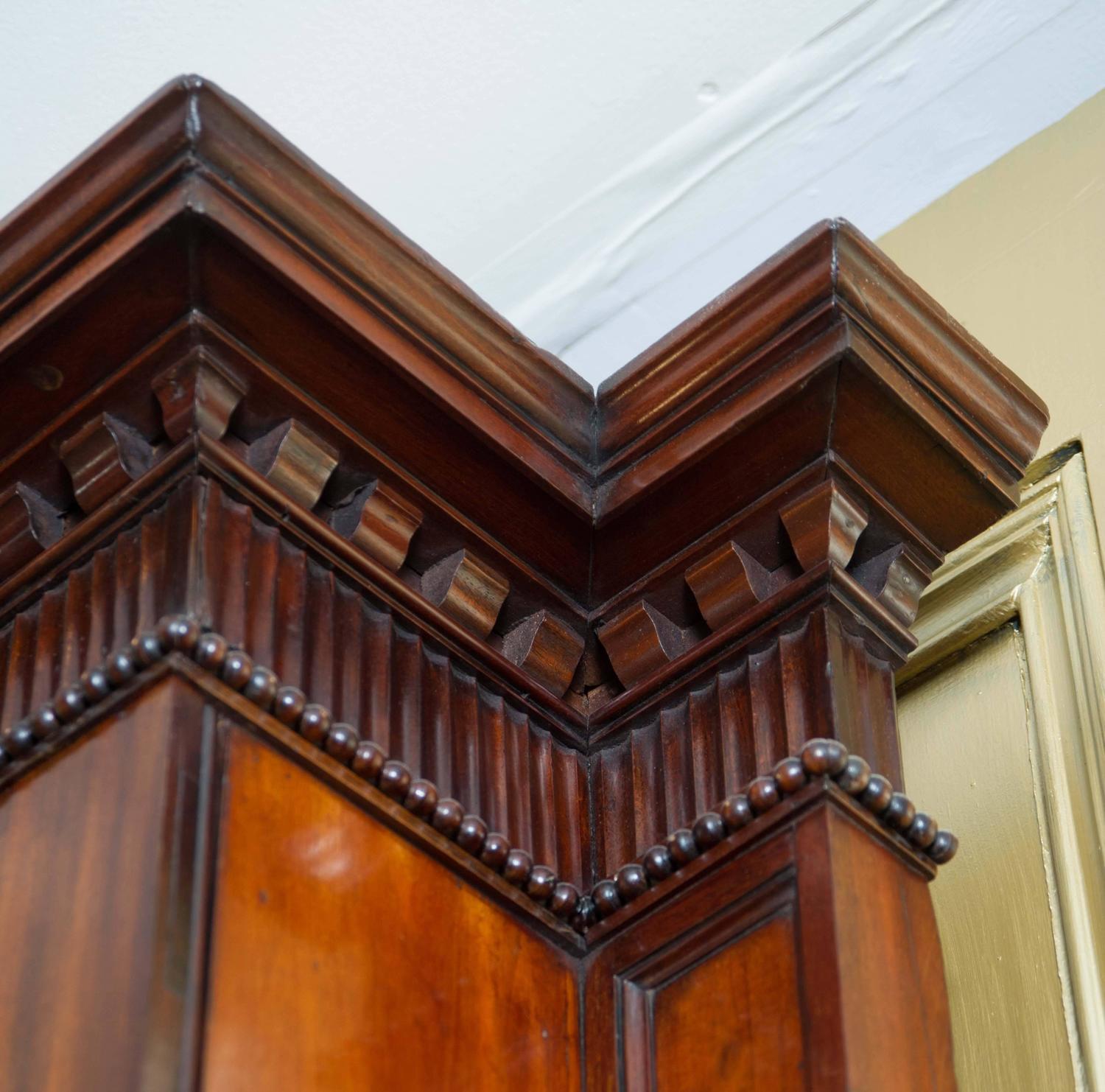 Late 18th Century Mahogany Bookcase with Dentil Cornice Detail 2