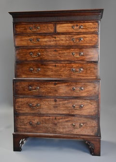 Late 18th Century Mahogany Fine Provincial Chest on Chest of Exceptional Patina