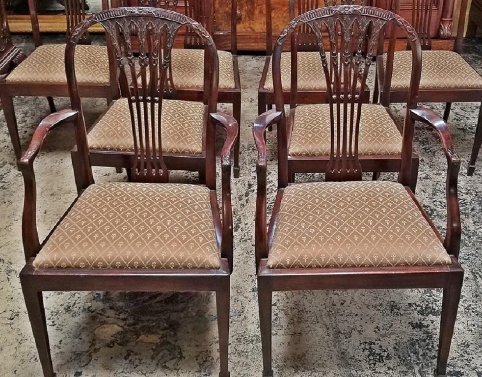 Late 18th Century Mahogany Hepplewhite Style Dining Chairs, Set of 8 3