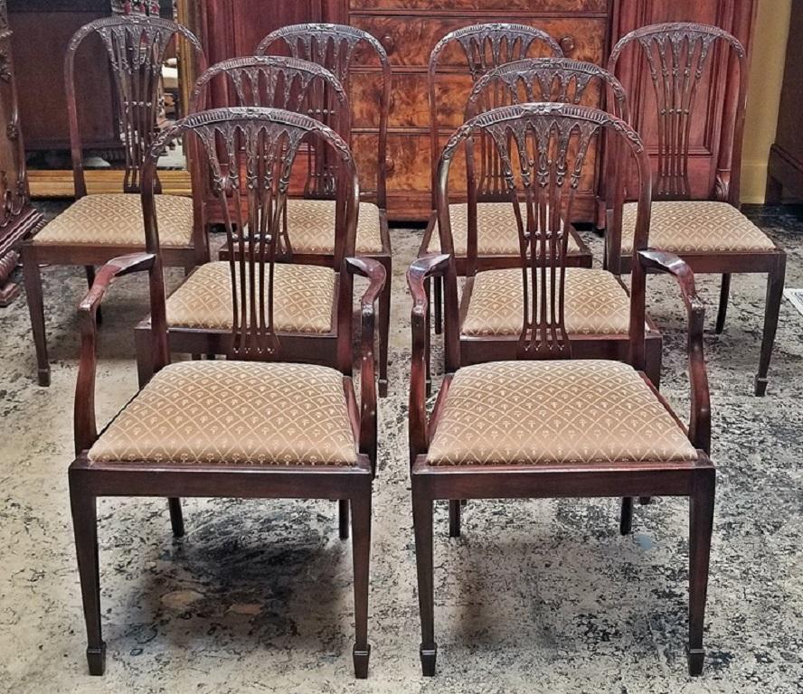 Late 18th Century Mahogany Hepplewhite Style Dining Chairs, Set of 8 4