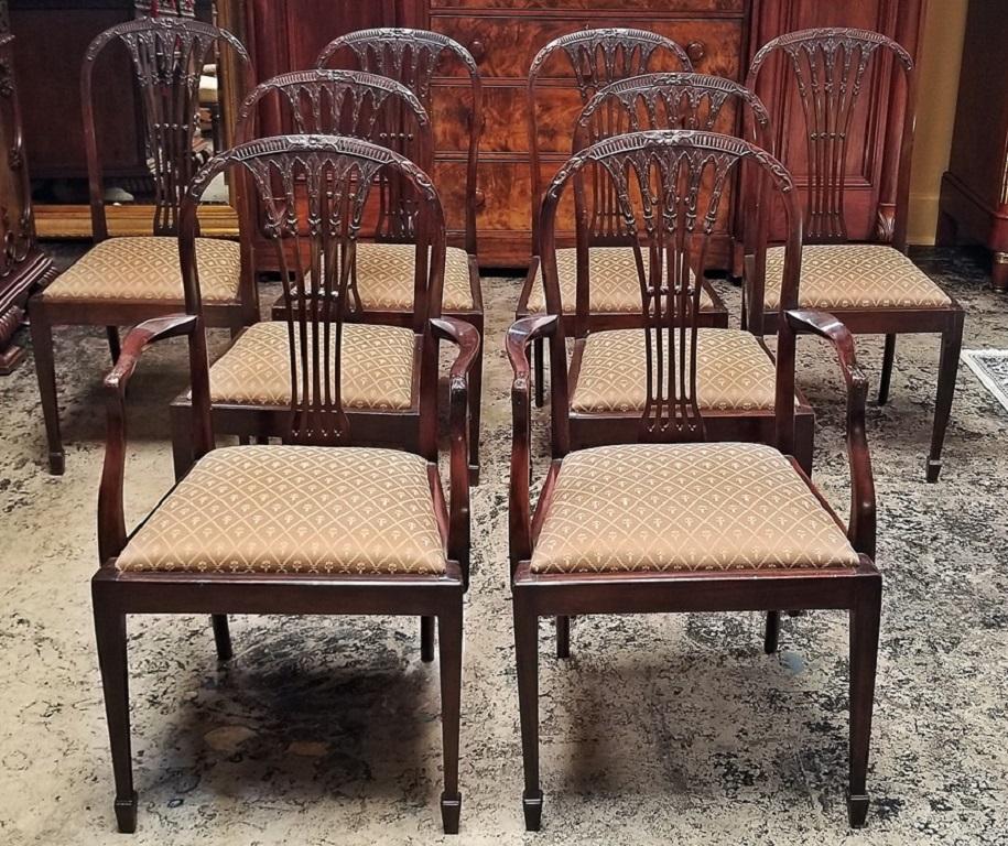 Late 18th Century Mahogany Hepplewhite Style Dining Chairs, Set of 8 5