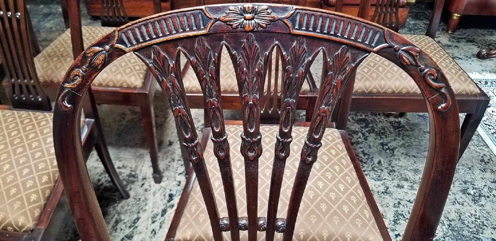 Late 18th Century Mahogany Hepplewhite Style Dining Chairs, Set of 8 (Regency)
