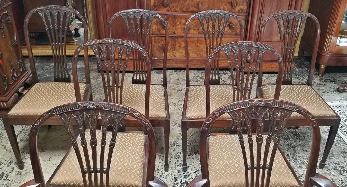 Late 18th Century Mahogany Hepplewhite Style Dining Chairs, Set of 8 2