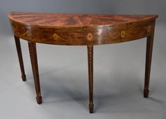 Late 18th Century Mahogany Side Table of Semi-Elliptical Form with Superb Patina