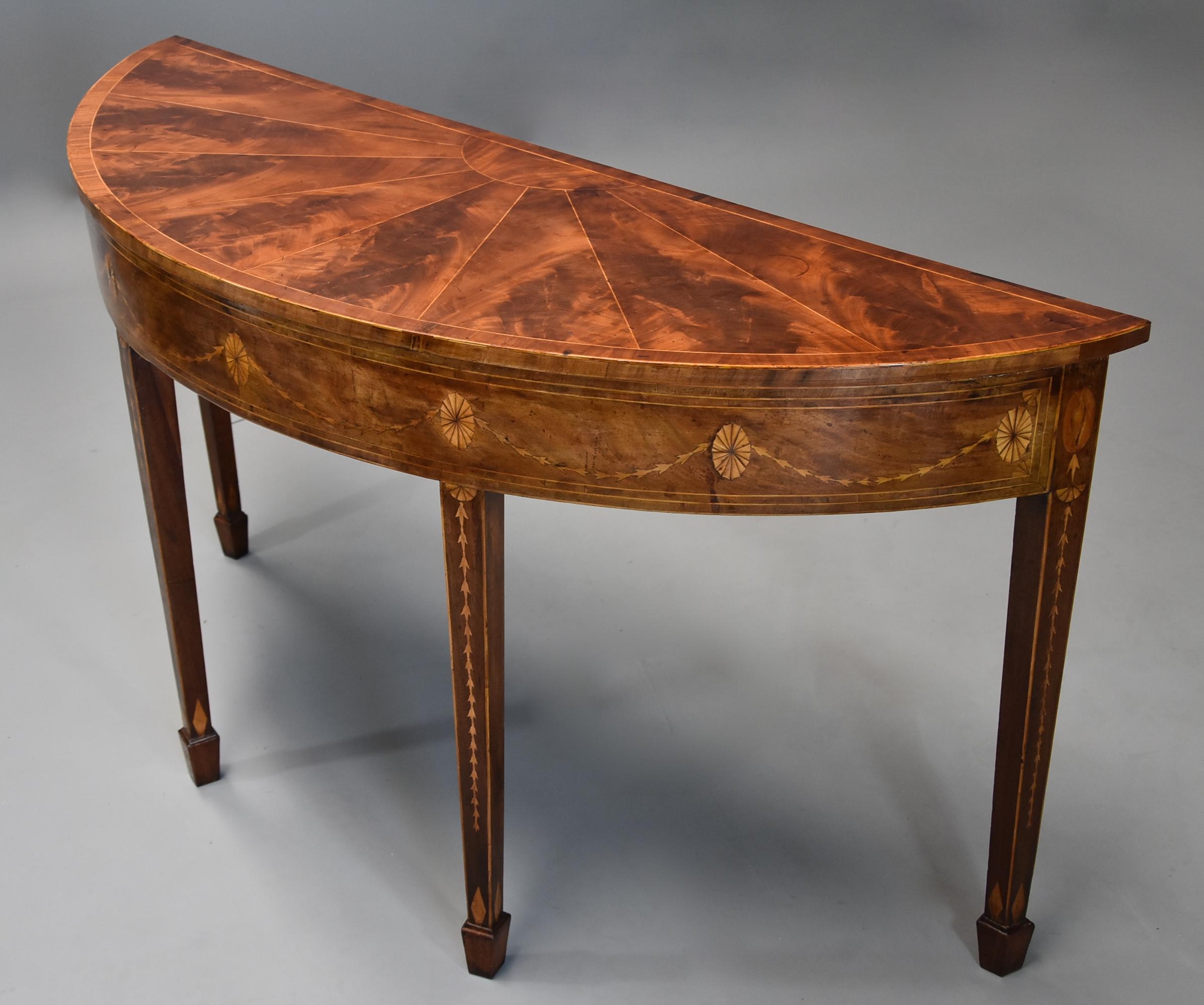 Boxwood Late 18th Century Mahogany Side Table of Semi-Elliptical Form with Superb Patina For Sale