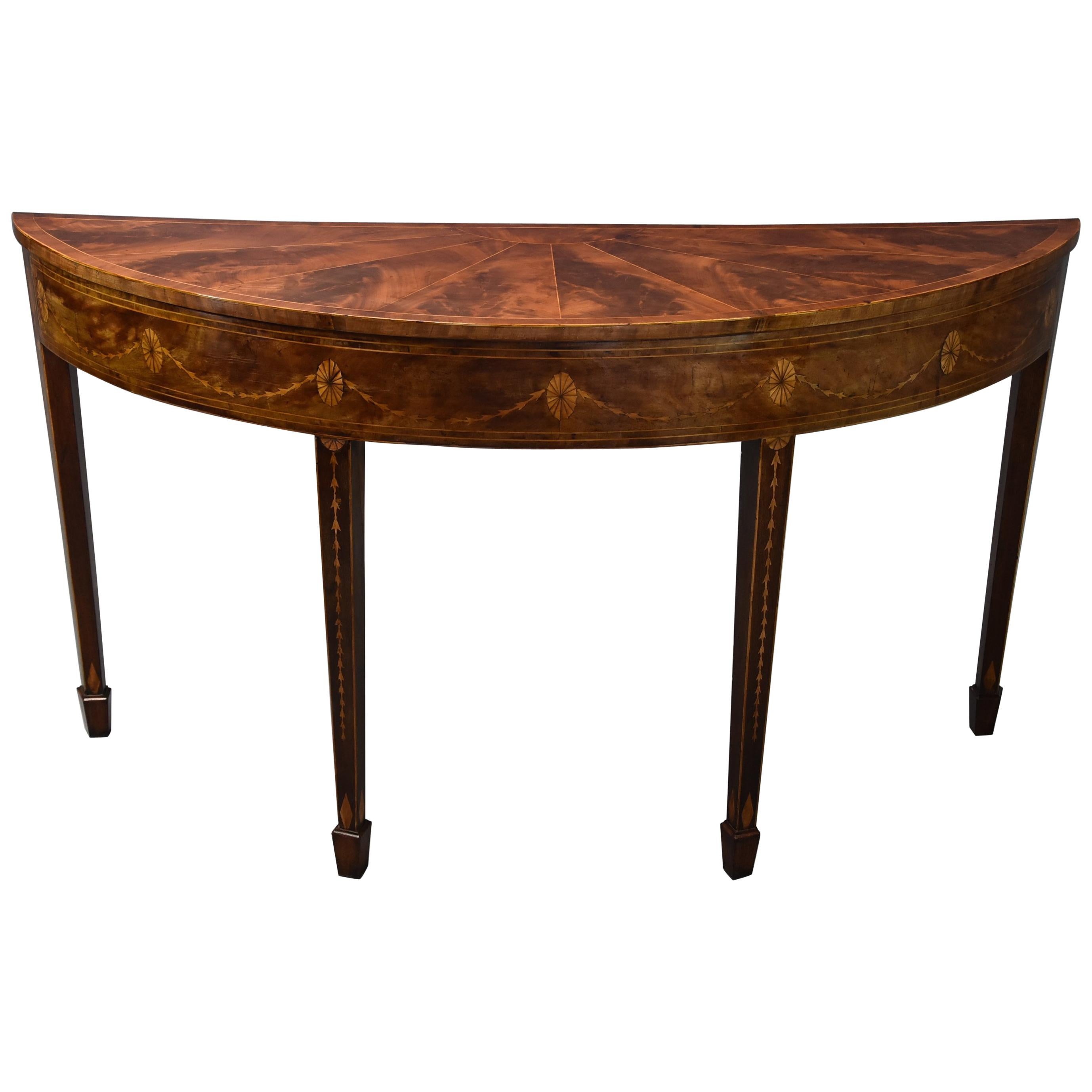 Late 18th Century Mahogany Side Table of Semi-Elliptical Form with Superb Patina For Sale