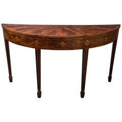 Antique Late 18th Century Mahogany Side Table of Semi-Elliptical Form with Superb Patina