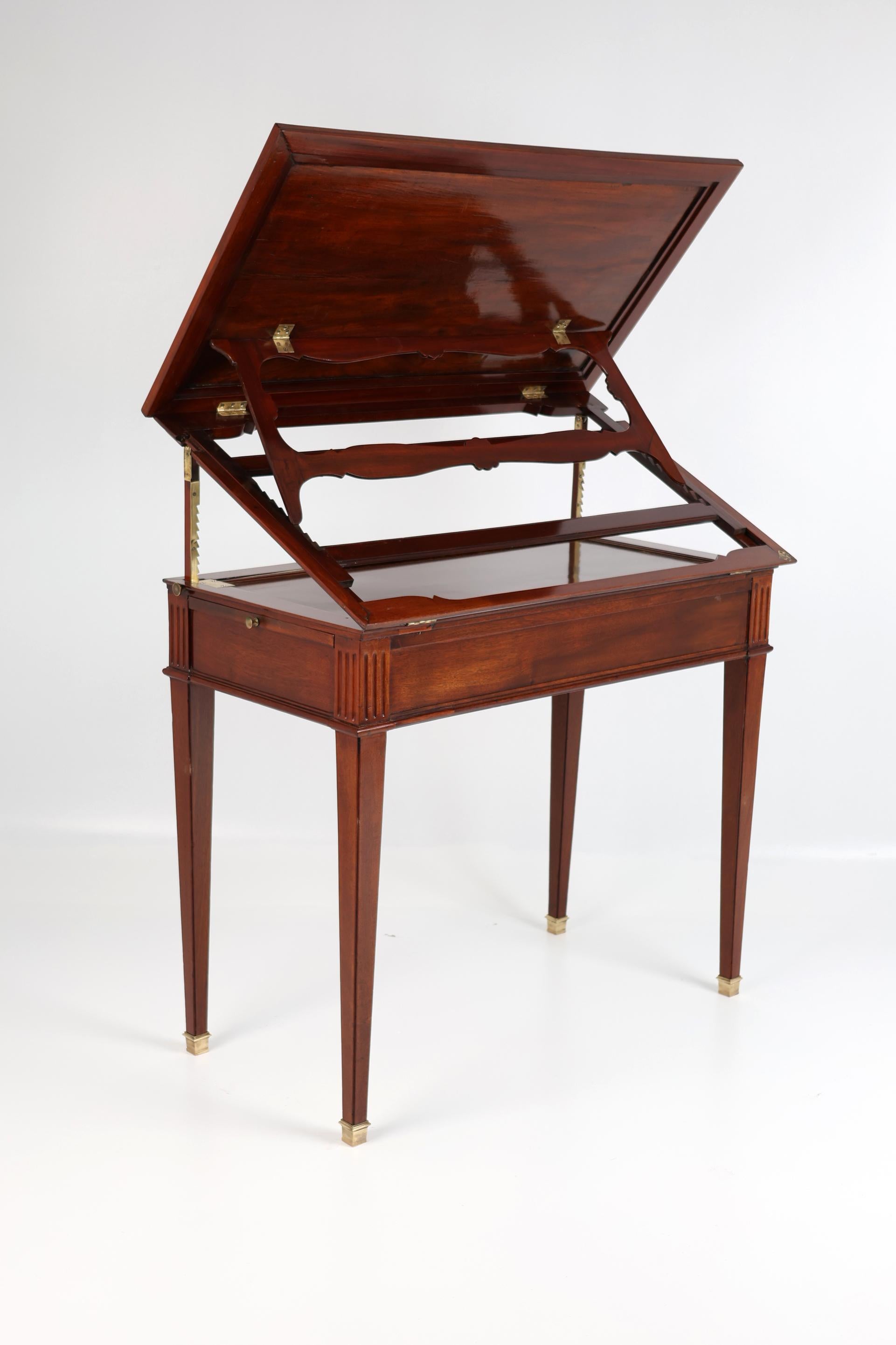 Late 18th Century Mahogany Veneered Architect's Table, Stamped For Sale 4