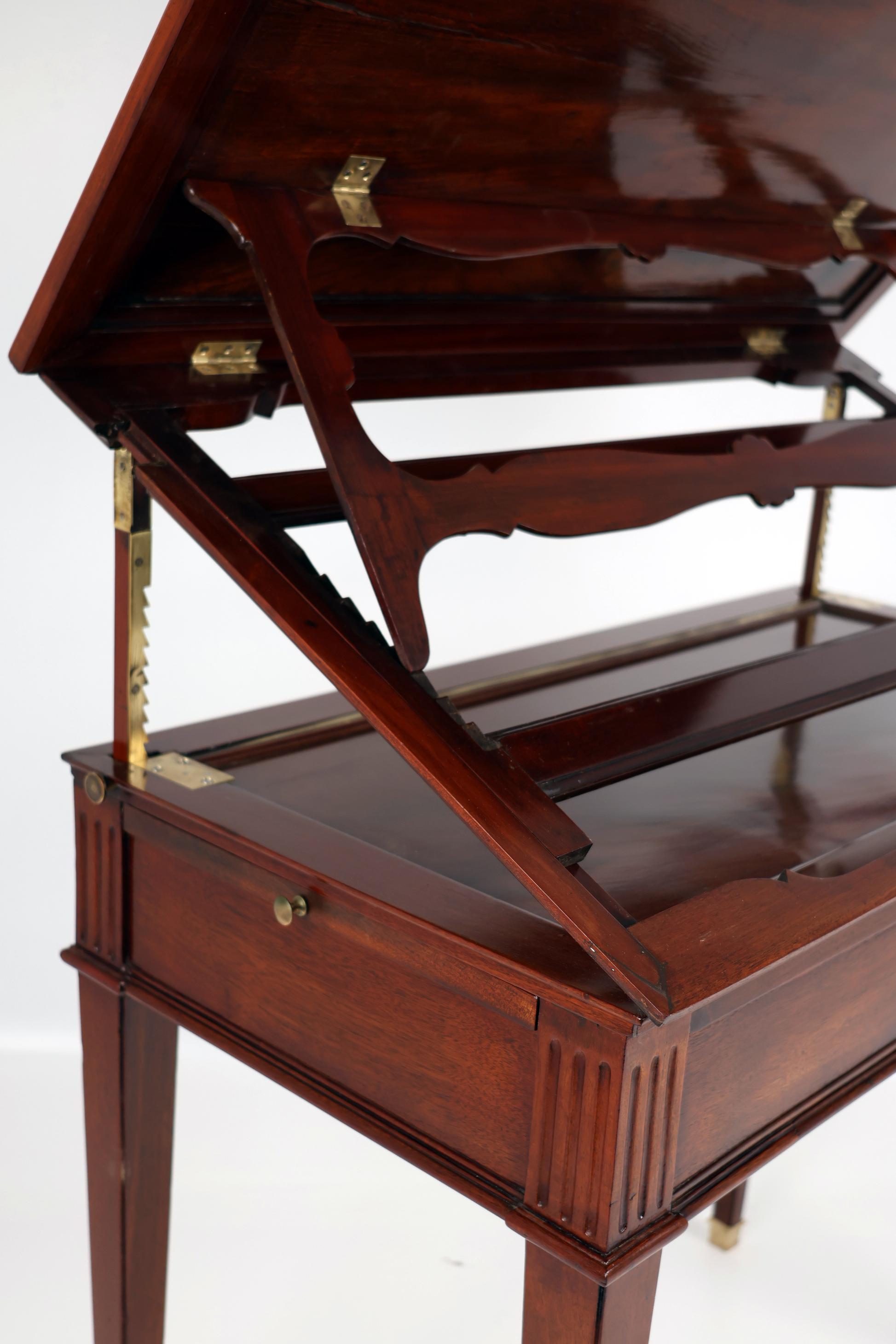 Late 18th Century Mahogany Veneered Architect's Table, Stamped For Sale 3