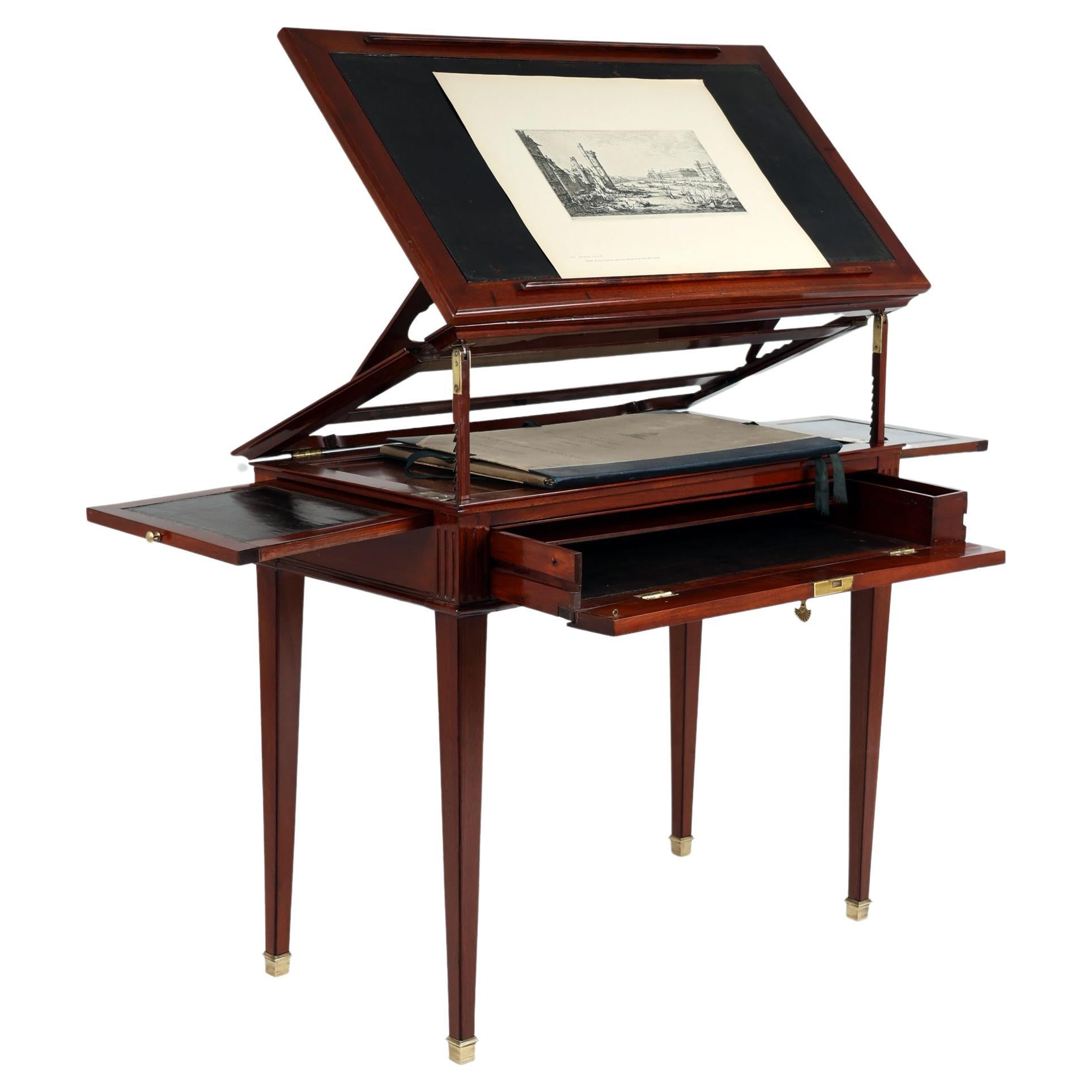 Late 18th Century Mahogany Veneered Architect's Table, Stamped