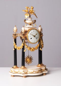 Late 18th Century Mantel Clock, Louis-XVI Pendule with Date and Seconds, á Paris