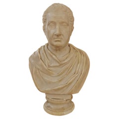 LATE 18th CENTURY MARBLE BUST OF ROMAN SENATOR